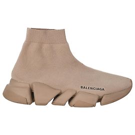 Balenciaga Speed 2.0 Trainer Shoes in Beige Polyester Beige