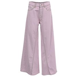 Vaqueros anchos con paneles Ganni en algodón rosa Rosa