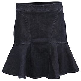Stella Mc Cartney Stella Mccartney Mini-A-Linien-Denimrock aus dunkelblauer Baumwolle Blau