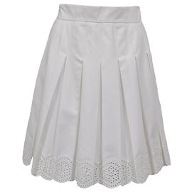 Minifalda plisada Alexander Mcqueen en algodón blanco Blanco Crudo