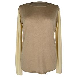 Max Mara Block-Color Sweater in Beige Wool Beige