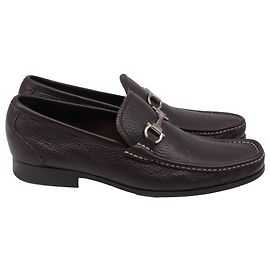 Salvatore Ferragamo Mocasines Ferragamo Gancini Bit en cuero marrón Castaño
