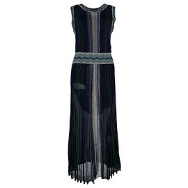 Robe midi plissée à rayures Missoni en rayonne multicolore Multicolore