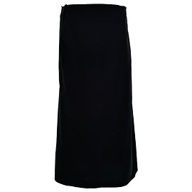 Jil Sander Vintage Midi-Rock aus schwarzer Baumwolle Schwarz