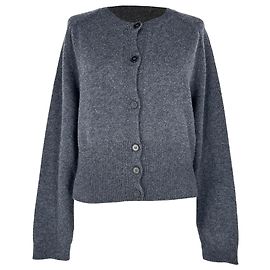 Jil Sander Strickcardigan mit Knöpfen aus grauer Wolle Grau