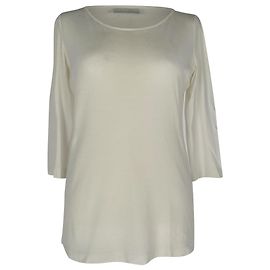 Camiseta Jil Sander de manga 3/4 en algodón blanco Blanco Crudo