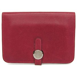 Hermès Dogon Compact Leather Vermelho