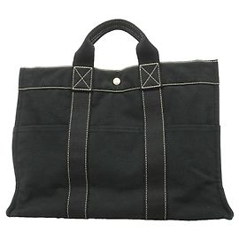 Hermès Sac cabas Hermes Deauville MM Canvas Noir