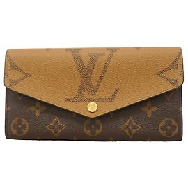 Louis Vuitton Monogram Giant Reverse Portefeuille Sarah Long Wallet Brown