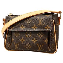 Louis Vuitton Monogram Vivacite PM Shoulder Bag Brown
