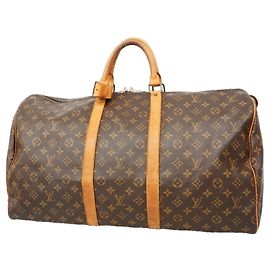 Louis Vuitton Brown Boston Monogram Keepall 55 M41424 Braun