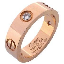 Anel Cartier Love em ouro rosa 18K com diamantes Outro