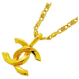 Chanel Gold Plated Necklace Golden