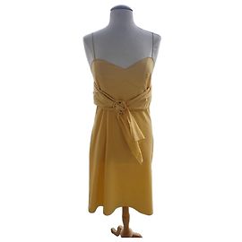 Vestido amarillo Prada de algodón Amarillo