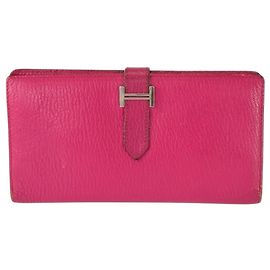 Hermès Hermes Bearn Classic Long Wallet in Rose Tyrien Pink Pink