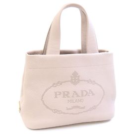 Prada Pink Beige Leather Handbag Beige