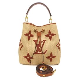 Louis Vuitton Monogram Giant Raffia NeoNoe Shoulder Bag Brown Other