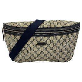 Gucci GG Supreme Navy Brown Waist Bag Brown Navy blue