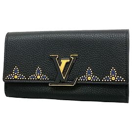 Carteira longa Louis Vuitton preta Preto