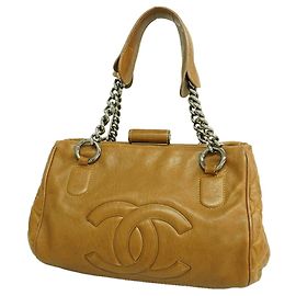 Chanel Brown Leather Tote Bag Brown