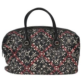 Chanel Optic Coco Bowler Printed Coated Canvas with Caviar Medium Schwarz