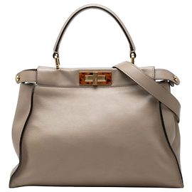 Borsa a mano Fendi Peekaboo Medium Beige