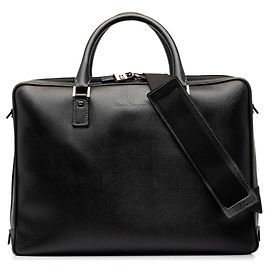 Salvatore Ferragamo Black Leather Business Bag Black