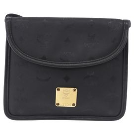 Clutch MCM Visetos in pelle nera Nero