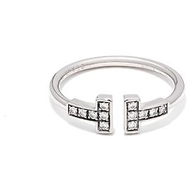 Tiffany & Co. T Wire Diamond Ring in 18K White Gold, Size 56 White
