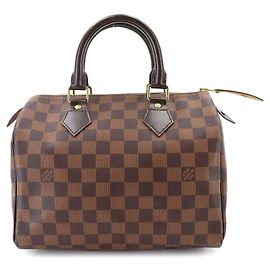 Louis Vuitton Speedy 25 Damier Handbag Brown Damier ebene