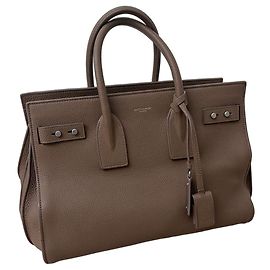Autre Marque Saint Laurent Sac de Jour Souple Borsa a Mano Pelle Marrone Marrone Beige Taupe