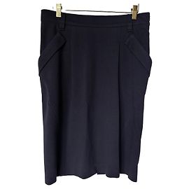Autre Marque GuneX Black Cotton Pencil Skirt Black