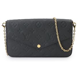 Louis Vuitton Monogram Empreinte Pochette Felicie Chain Wallet Noir