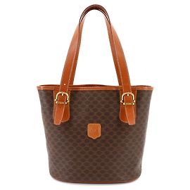 Céline Bolsa Tote Celine Macadam Marrom