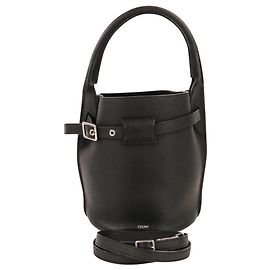 Céline Celine Leather Big Bag Bucket Nano Shoulder Handbag Black
