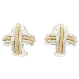 Autre Marque Boucles d'oreilles clips Tiffany Signature Argenté Doré