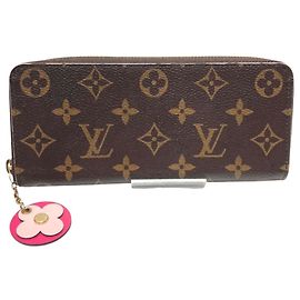 Louis Vuitton Portefeuille Clemence Long Wallet Castaño Rosa