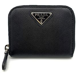 Prada Saffiano Triangle Münzbeutel Schwarz