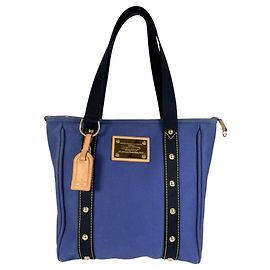 Saco Cabas MM Antigua Louis Vuitton Preto Azul
