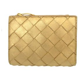 Bottega Veneta Bi-fold Leather Wallet Golden