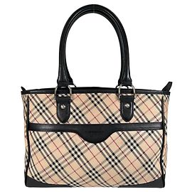 Burberry Nova Check Handbag Black Beige