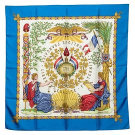 Hermès Lenço Hermes Carre 90 - Comemorando a Revolução Francesa Azul Multicor