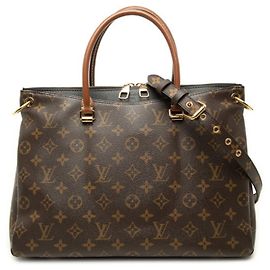 Sac à main Louis Vuitton Monogram Pallas Marron Noir