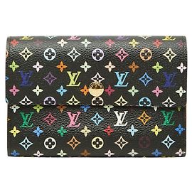 Portefeuille Louis Vuitton Monogram Multicolor Tri-fold Noir Multicolore Monogramme