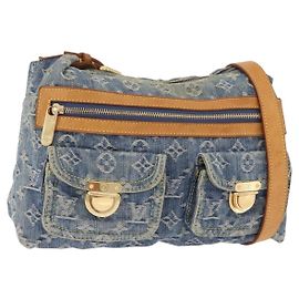 LOUIS VUITTON Monogram Denim Buggy PM Shoulder Bag Blue M95049 LV Auth 207666A Blau