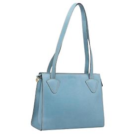 Bolso Tote LOEWE de piel azul claro dorado Auth bs37496A Dorado Azul claro