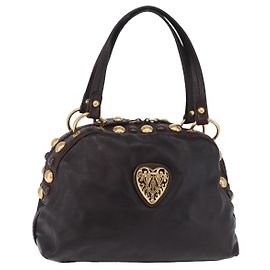 Borsa GUCCI Histeria in pelle nera e oro 209600 Auth 206458 Nero D'oro