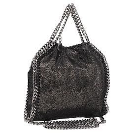 Stella Mc Cartney Stella McCartney Falabella Chain Hand Bag Polyester 2way Black Auth ka6425A Nero Argento