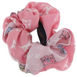 LOUIS VUITTON Minimalist Scrunchie Set Silk Pink M77692 LV Auth 206945A Pink