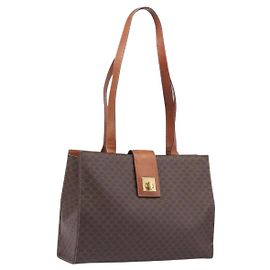 Céline Sac Cabas CELINE Macadam PVC Marron Doré Auth 206691 Marron Autre